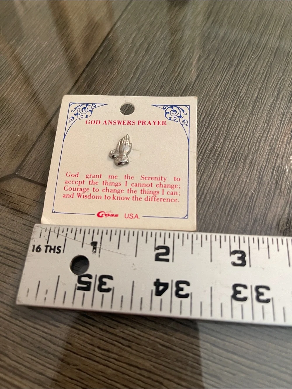 Vintage “God Answers Prayer” Silver-tone Praying Hands Pin